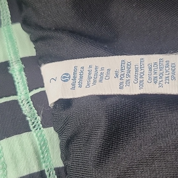 LULULEMON Black and Green Track Pants SIZE 2 - Picture 8 of 10